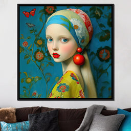 The Girl with the Scarlet Earring - TooplesArt - NicheCanvas