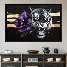 Tiger Roar of the Violet Stripes - NicheCanvas
