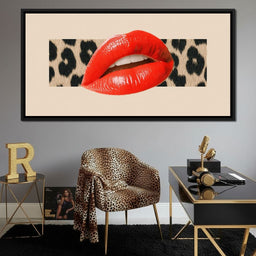 Leopard Kiss Pop Glamour Red - NicheCanvas