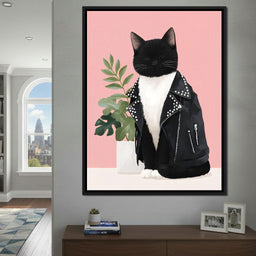 Rebel Feline Fashion Portrait - NicheCanvas