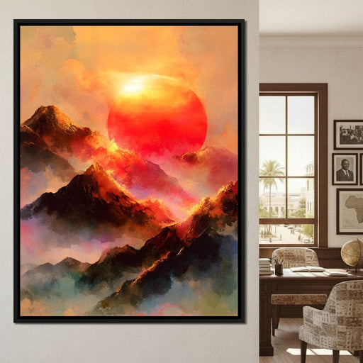 Radiant Dawn Over Ignited Peaks Canvas Print