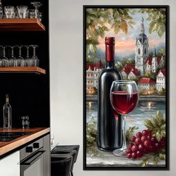 Wine Reflections by the Lake - NicheCanvas