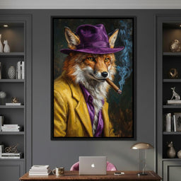 Gentleman Fox Smoking Cigar - NicheCanvas