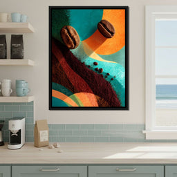 Vibrant Coffee Bean Fusion - NicheCanvas