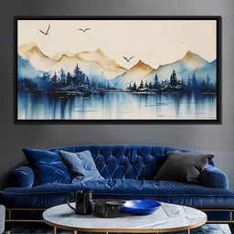 Calm Mountain Lake Sunrise - NicheCanvas