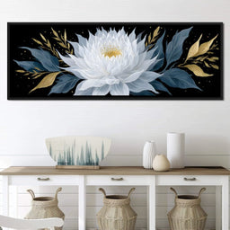 White Lotus Gold Night Garden - NicheCanvas