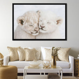 Cub Companions Embrace Tenderly - NicheCanvas