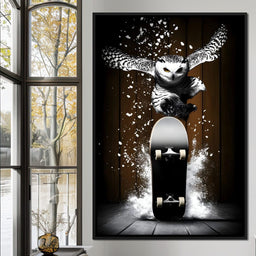 Nocturnal Skateboarding Dash - NicheCanvas