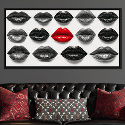 Breaking The Monotone Rhythm Red Lips - NicheCanvas