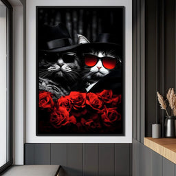 Feline Noir Enigma Roses - NicheCanvas