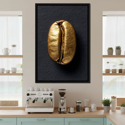 Golden Coffee Bean Minimalism - NicheCanvas