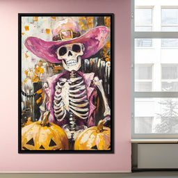 Wild West Pumpkin Skeleton Spirit - NicheCanvas