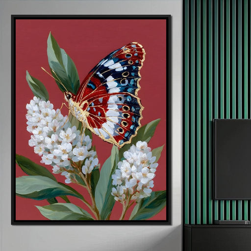 Radiant Papilio Over Floral Boughs Canvas Print