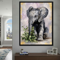 Gentle Elephant Calf Portrait - NicheCanvas