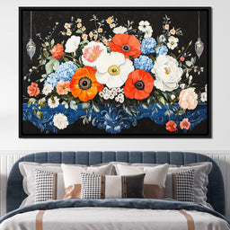 Floral Symphony on Midnight - NicheCanvas