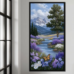 Mountain Meadow Butterfly Serenity - NicheCanvas