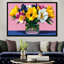 Spring Poppies Glass Vase Pink - NicheCanvas