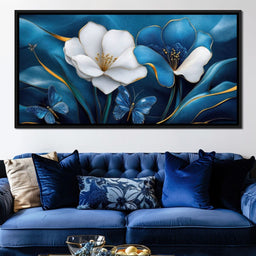 Blue Symphony of Flowers - TooplesArt - NicheCanvas