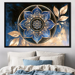 Gilded Petals Of The Midnight Mandala - NicheCanvas