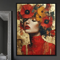 Golden Radiant Floral Muse - NicheCanvas