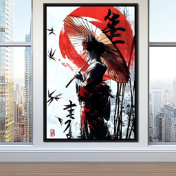 Geisha Elegance Sunlit Shadows - NicheCanvas