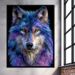 Galactic Wolf Night Watcher - NicheCanvas