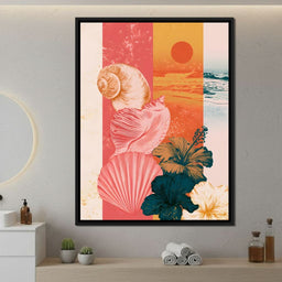 Tidal Shore And Floral Shell - NicheCanvas