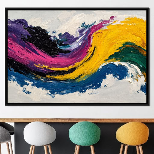 Electric Color Wave Abstract Canvas Print