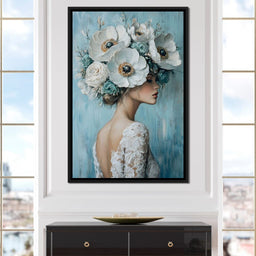 Petal Crowned Bridal Elegance - NicheCanvas