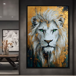 Majestic Lion Gold Radiance - NicheCanvas