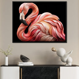 Silk Strand Flamingo Curve - TooplesArt - NicheCanvas