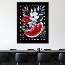 Summer Floral Watermelon Delight - NicheCanvas