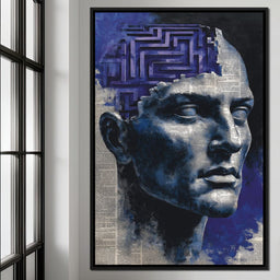 Cobalt Labyrinth Mindscape - NicheCanvas