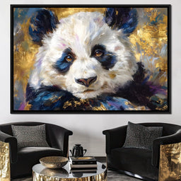 Golden Panda Daydream Portrait - NicheCanvas