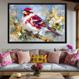 Golden Petal Songbird - NicheCanvas