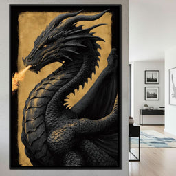 Golden Firebreath Dragon King - NicheCanvas