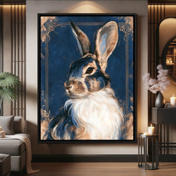 Noble Hare of the Gilded Study - NicheCanvas