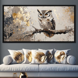 Golden Gaze of the Noble Owl - NicheCanvas