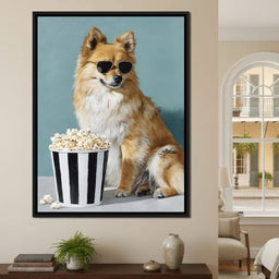 Cool Pomeranian Popcorn Night - NicheCanvas