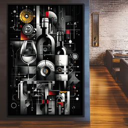 Mechanical Wine Mosaic - NicheCanvas
