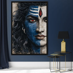 Shiva Gaze Ancient Script Face - NicheCanvas