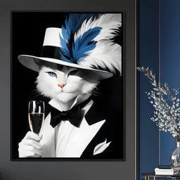 Feline Elegance in Feathers - NicheCanvas