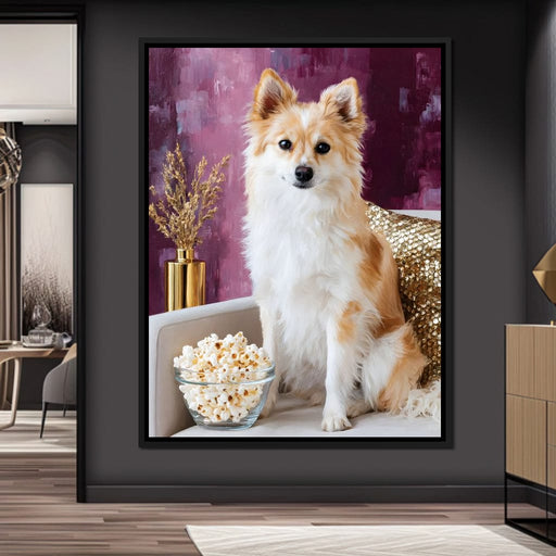 Glam Pomeranian Popcorn Night Canvas Print