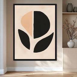 Neutral Abstract Leaf Silhouette - NicheCanvas