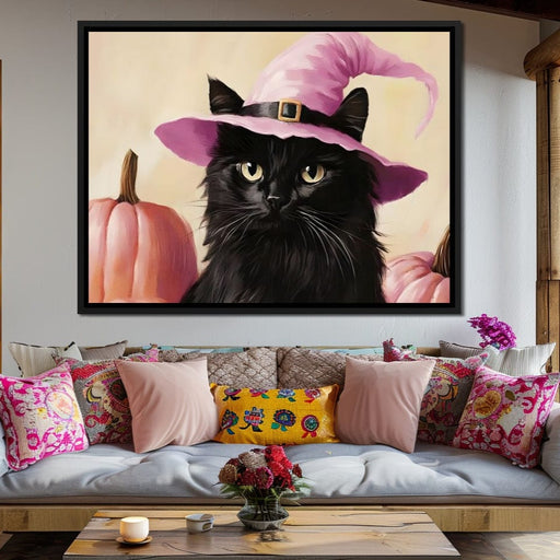 Enchanted Witchy Black Cat Charm Canvas Print