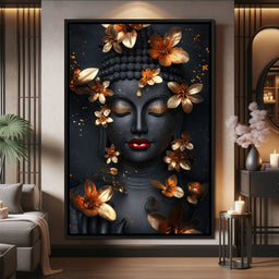 Radiant Floral Buddha Tranquility - NicheCanvas