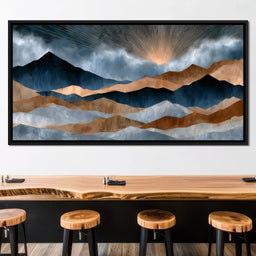 Gilded Peaks Beyond The Clouds - NicheCanvas