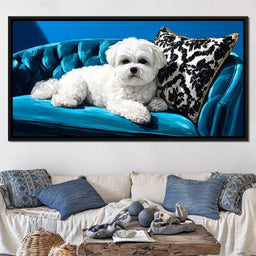 Plush Paws on Teal Dreams - NicheCanvas