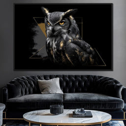 Golden Eyed Night Owl Portrait - NicheCanvas
