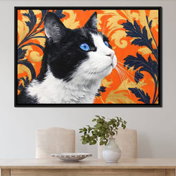 Golden Regal Feline Gaze - NicheCanvas